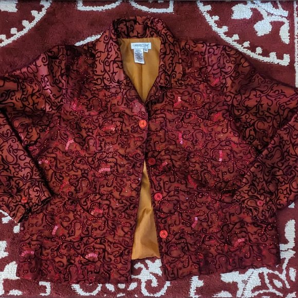 Gorgeous Textured Cranberry Red Jacket - Picture 2 of 14